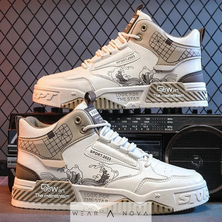 Men's Shoes Increased Easy Wear Borad Shoe Summer Casual Sports High-top Trendy Shoes - WearaNova