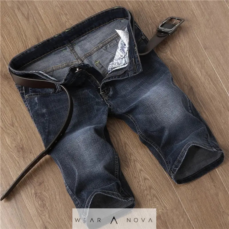 Men's Slim Fit Black Denim Shorts - Fashion Personality  jeans denim 