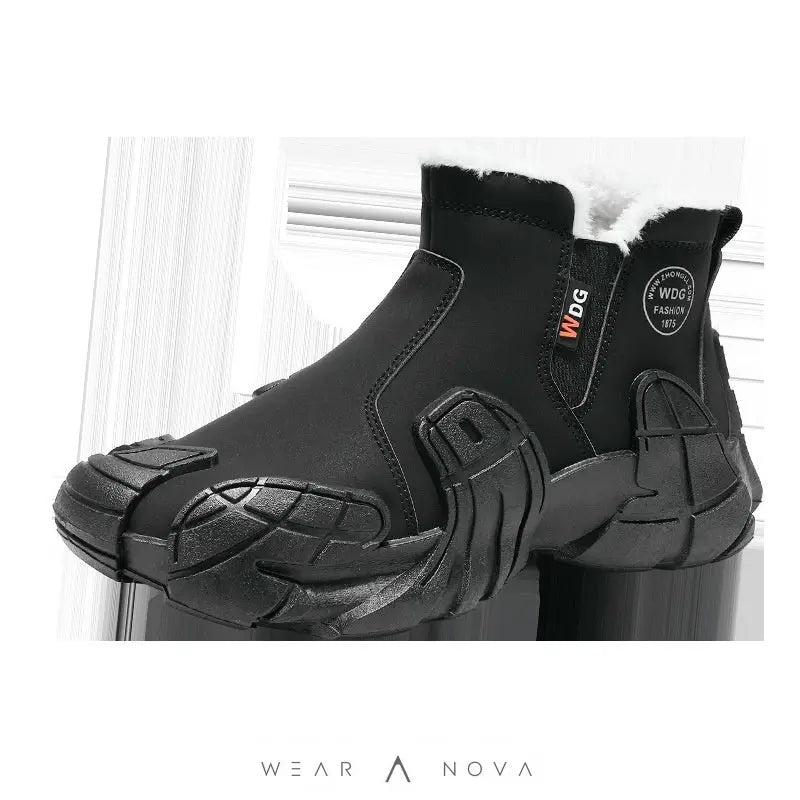 Men's Solid Color Tooling Fleece Lined Martin Boots  Booties Women's 
