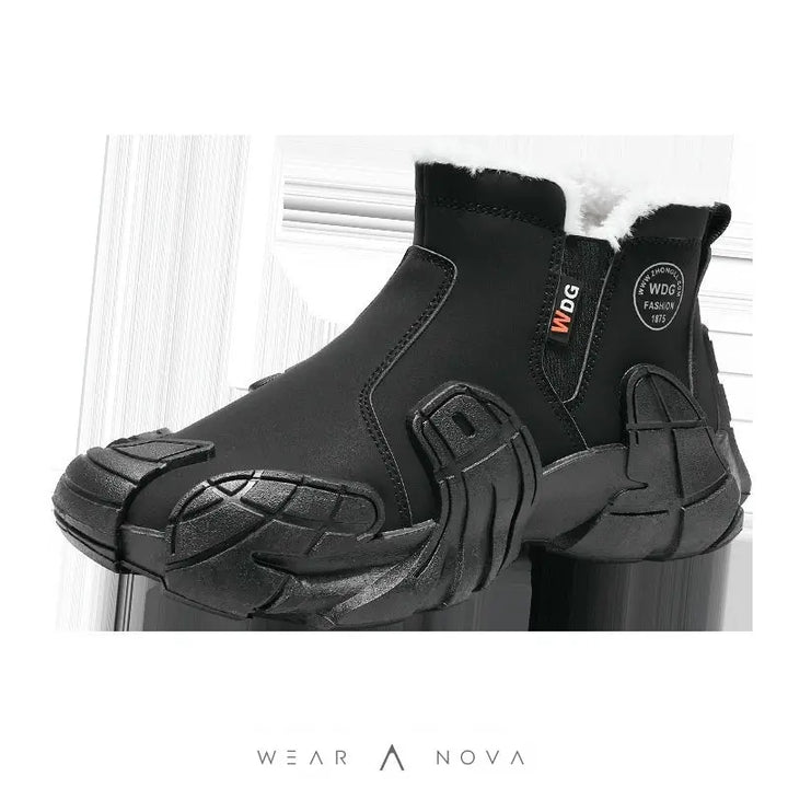 Men's Solid Color Tooling Fleece Lined Martin Boots  Booties Women's 