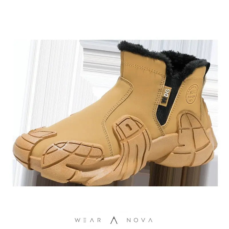 Men's Solid Color Tooling Fleece Lined Martin Boots  Booties Women's 