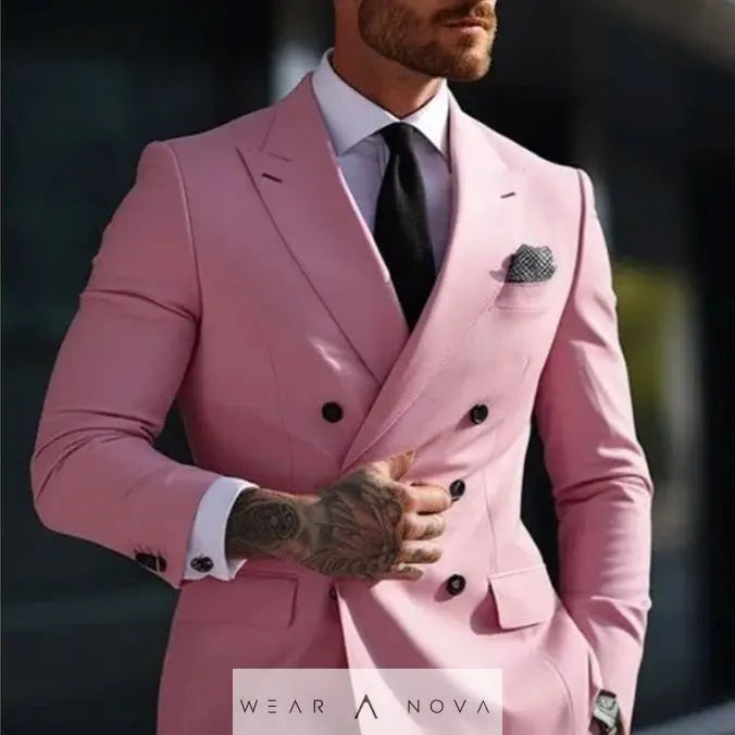 Men's Korean slim fit two-piece suit cotton blend tailored jacket and matching pants multiple colors sizes XXS-7XL