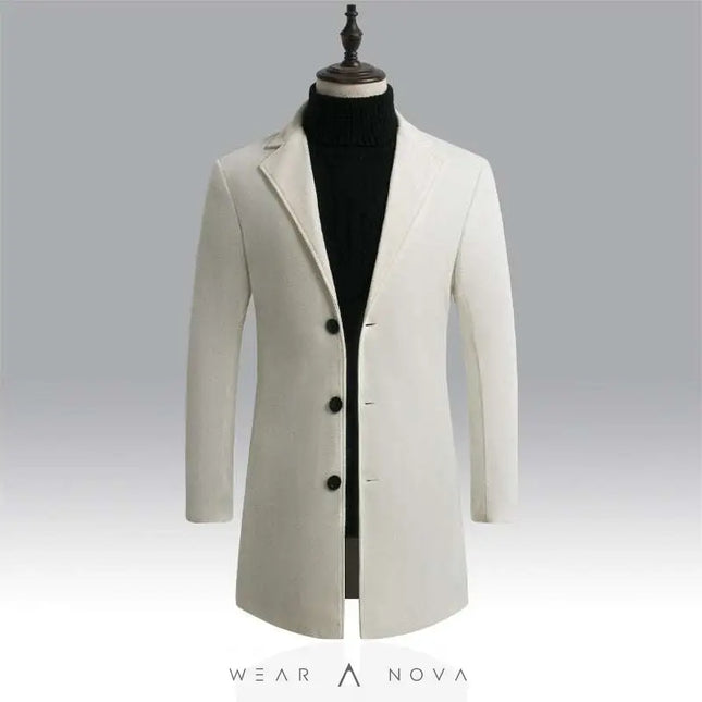 Men's Woolen Windbreaker: Warm Slim Fit Winter Coat in Gray  Coats & Jackets
