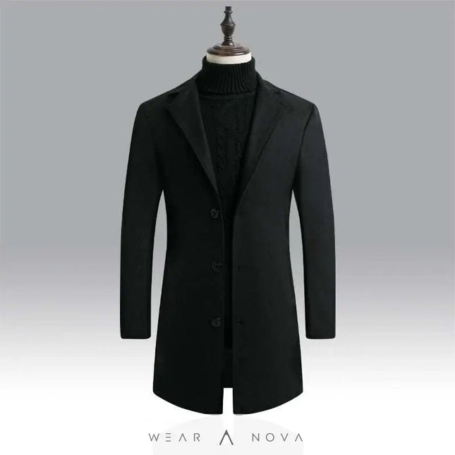 Men's Woolen Windbreaker: Warm Slim Fit Winter Coat in Gray  Coats & Jackets