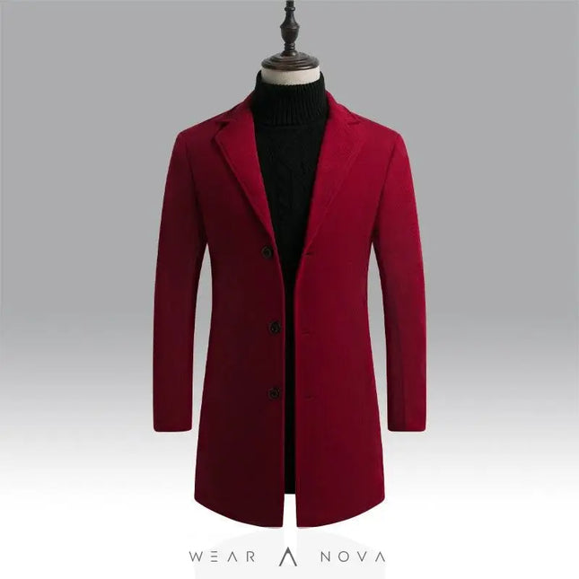 Men's Woolen Windbreaker: Warm Slim Fit Winter Coat in Gray  Coats & Jackets