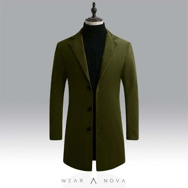 Men's Woolen Windbreaker: Warm Slim Fit Winter Coat in Gray  Coats & Jackets