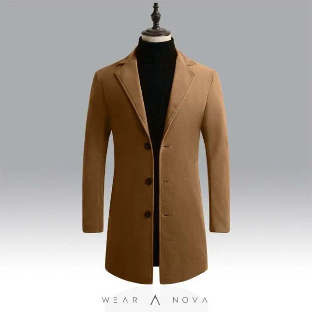 Men's Woolen Windbreaker: Warm Slim Fit Winter Coat in Gray  Coats & Jackets