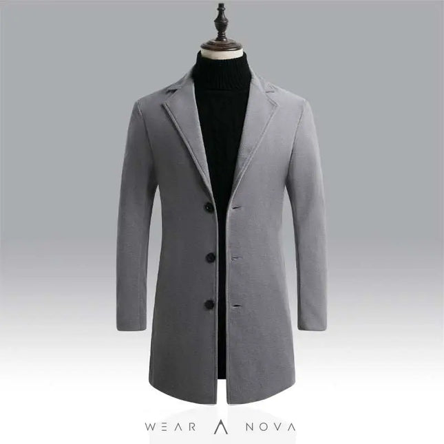 Men's Woolen Windbreaker: Warm Slim Fit Winter Coat in Gray  Coats & Jackets