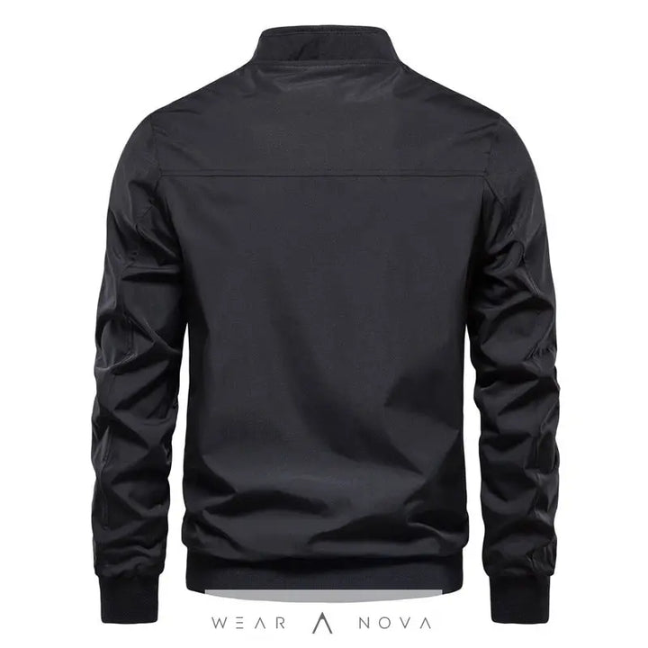 Men's Zip-up Jacket With Pockets Casual Solid Stand Collar Long Sleeve Top Outwear Clothing  Jacket’s Man 