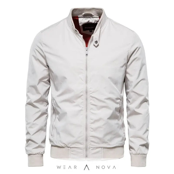 Men's Zip-up Jacket With Pockets Casual Solid Stand Collar Long Sleeve Top Outwear Clothing  Jacket’s Man 