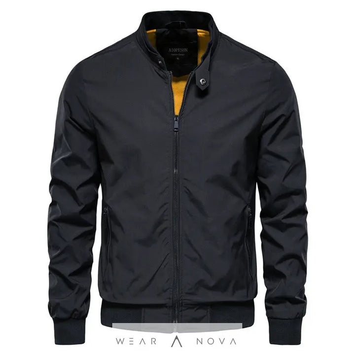 Men's Zip-up Jacket With Pockets Casual Solid Stand Collar Long Sleeve Top Outwear Clothing  Jacket’s Man 