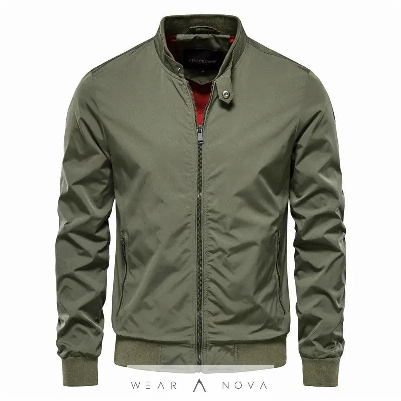 Men's Zip-up Jacket With Pockets Casual Solid Stand Collar Long Sleeve Top Outwear Clothing  Jacket’s Man 