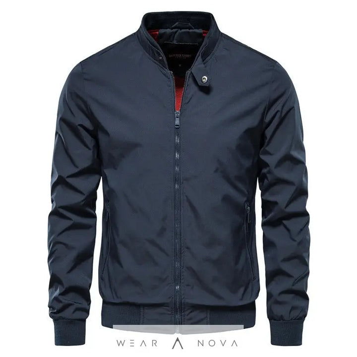 Men's Zip-up Jacket With Pockets Casual Solid Stand Collar Long Sleeve Top Outwear Clothing  Jacket’s Man 