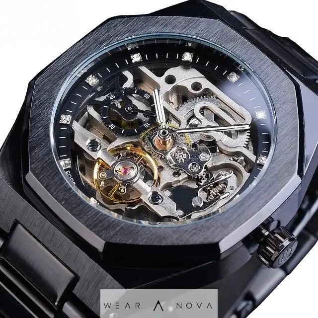 Men's fashionable skeletonized mechanical watch  Meccanico watch 