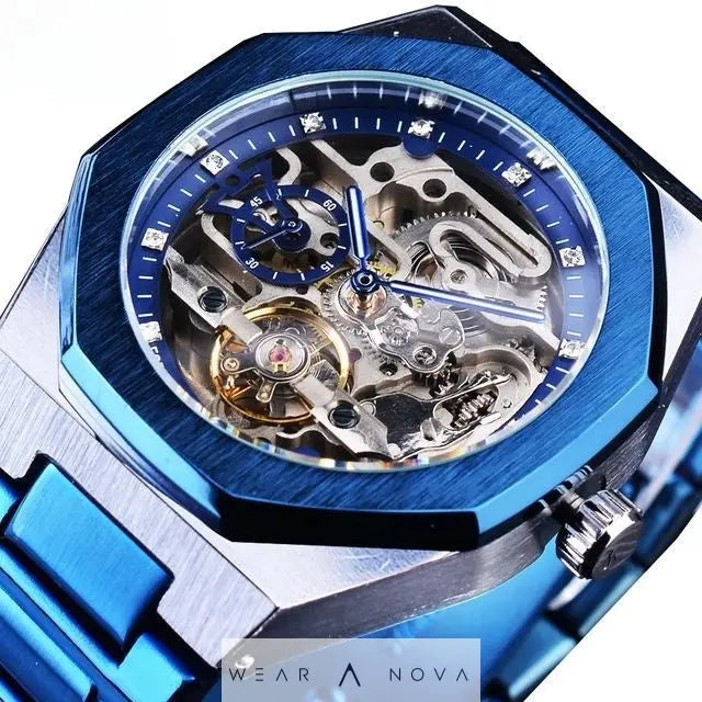 Men's fashionable skeletonized mechanical watch  Meccanico watch 