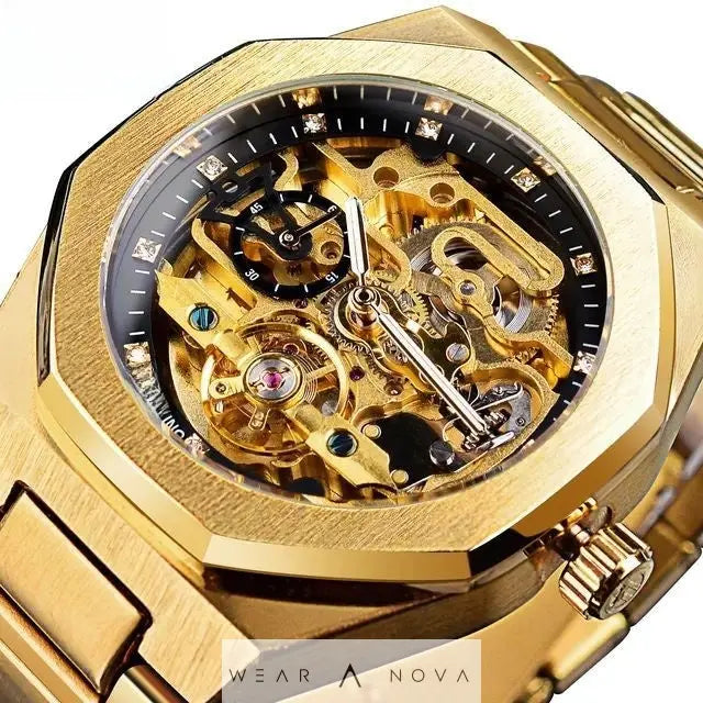 Men's fashionable skeletonized mechanical watch  Meccanico watch 