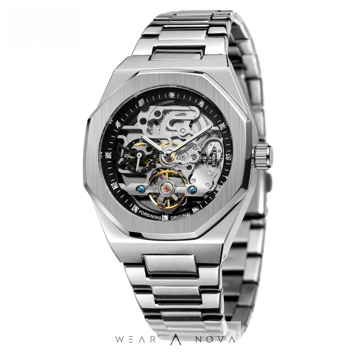 Men's fashionable skeletonized mechanical watch  Meccanico watch 