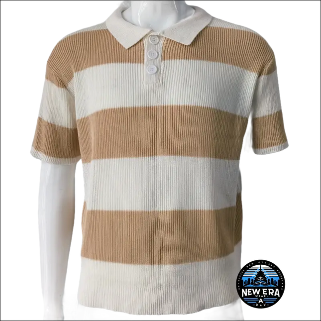 Men’s Summer Lapel Sweater – Lightweight, Stylish & Breathable | WearaNova  Fashion Beige-XL