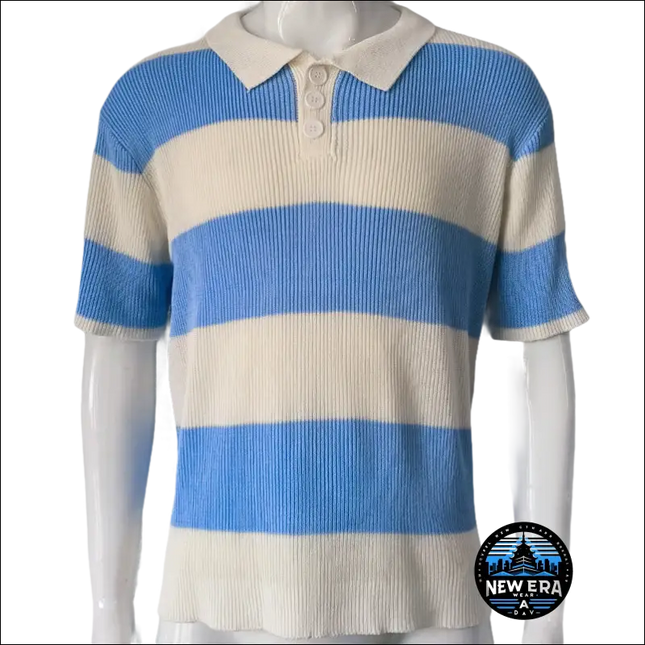 Men’s Summer Lapel Sweater – Lightweight, Stylish & Breathable | WearaNova  Fashion Blue-XL