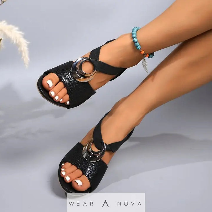 Metal Buckle Women's High-heeled Sandal  Coats & Jackets 