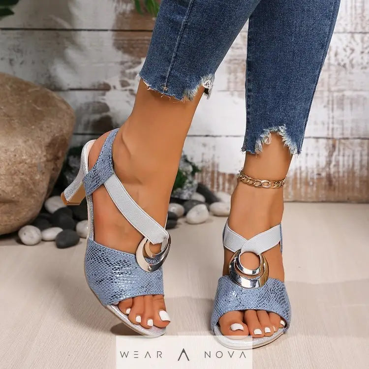 Metal Buckle Women's High-heeled Sandal  Coats & Jackets 