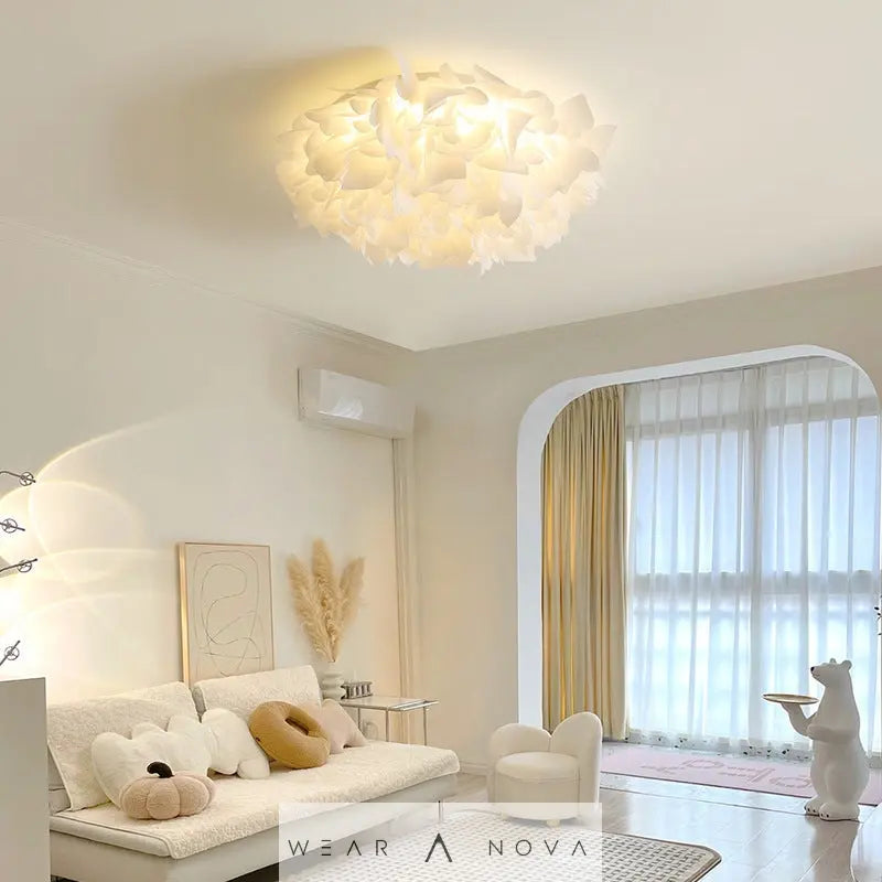 Nordic Cream Style Petal Ceiling Light with Dimming  Home Products NewEraWear