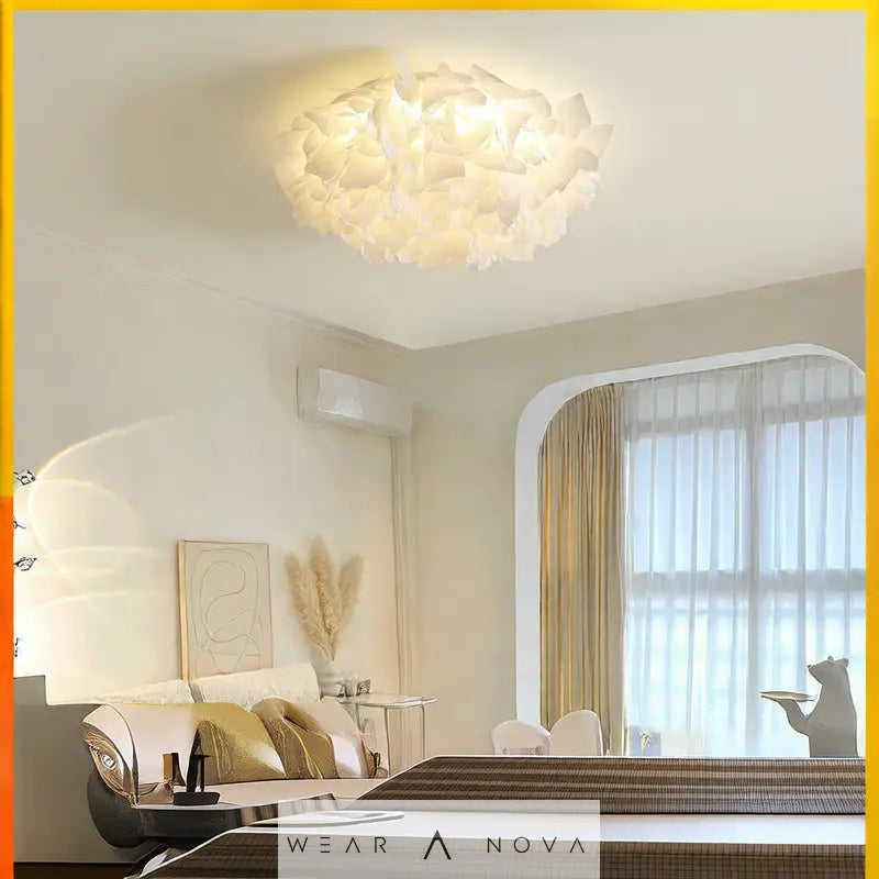 Nordic Cream Style Petal Ceiling Light with Dimming  Home Products NewEraWear