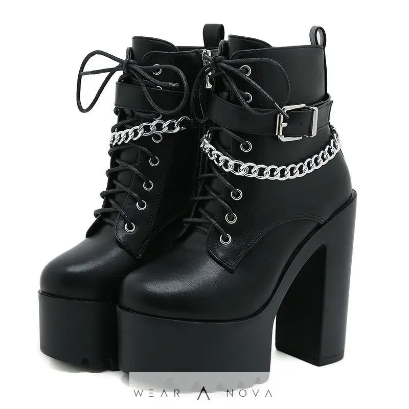 Platform Booties Women's High Heel Chunky Heel Martin Boots  Booties Women's 