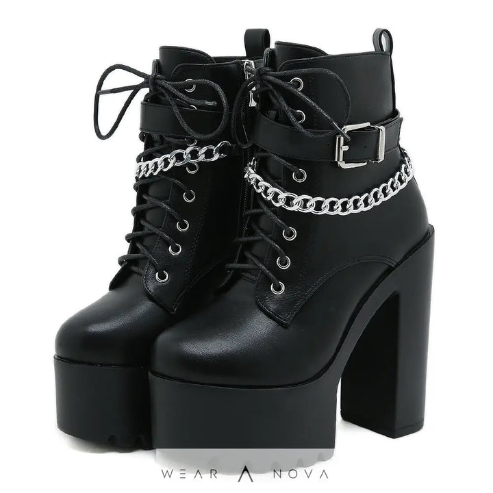 Platform Booties Women's High Heel Chunky Heel Martin Boots  Booties Women's 