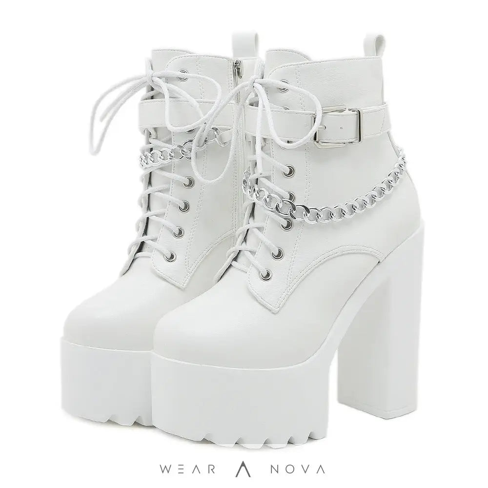 Platform Booties Women's High Heel Chunky Heel Martin Boots  Booties Women's 