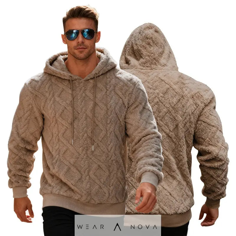 Plush Hooded Sweatshirt Winter Warm Long-sleeved Pullover Top Men's Casual Solid Color Fleece Hoodie Clothing  4-in-1 Adjustable Measuring Cup NewEraWear