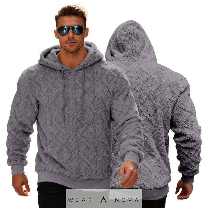 Plush Hooded Sweatshirt Winter Warm Long-sleeved Pullover Top Men's Casual Solid Color Fleece Hoodie Clothing  4-in-1 Adjustable Measuring Cup NewEraWear