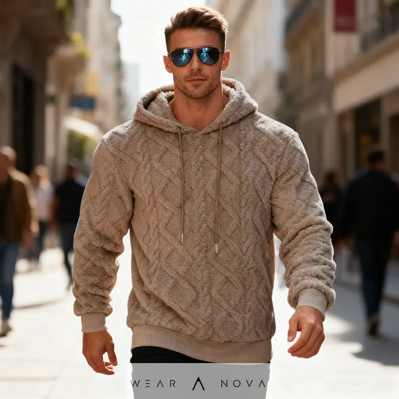 Plush Hooded Sweatshirt Winter Warm Long-sleeved Pullover Top Men's Casual Solid Color Fleece Hoodie Clothing  4-in-1 Adjustable Measuring Cup NewEraWear
