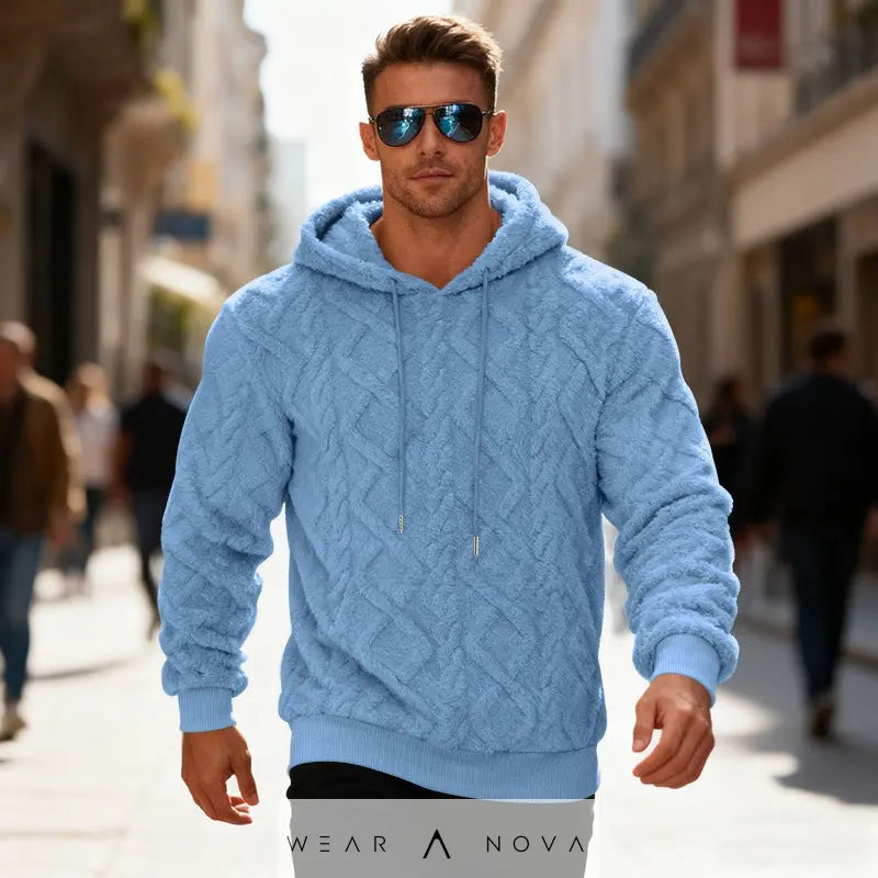 Plush Hooded Sweatshirt Winter Warm Long-sleeved Pullover Top Men's Casual Solid Color Fleece Hoodie Clothing  4-in-1 Adjustable Measuring Cup NewEraWear