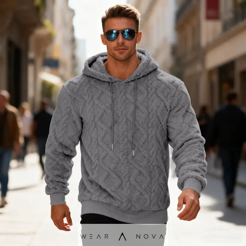 Plush Hooded Sweatshirt Winter Warm Long-sleeved Pullover Top Men's Casual Solid Color Fleece Hoodie Clothing  4-in-1 Adjustable Measuring Cup NewEraWear