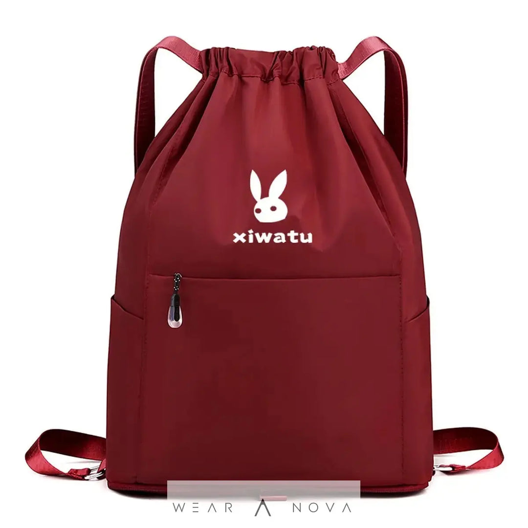 Portable  Backpack Folding Sports Fitness Drawstring Leisure Beam - WearaNova