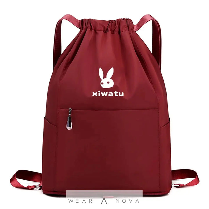 Portable  Backpack Folding Sports Fitness Drawstring Leisure Beam - WearaNova