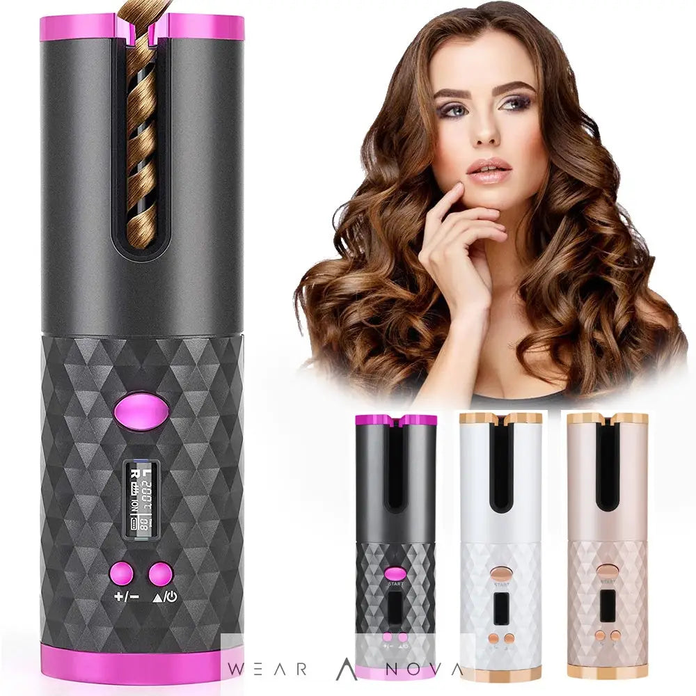 Rechargeable Automatic Hair Curler Women Portable Hair Curling Iron LCD Display Ceramic Curly Rotating Curling Wave Styer  Hair 