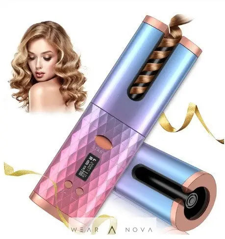 Rechargeable Automatic Hair Curler Women Portable Hair Curling Iron LCD Display Ceramic Curly Rotating Curling Wave Styer  Hair 