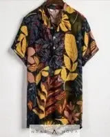 Slim shirt men contrast color printing shirt men  T-shirts Summer 