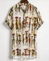 Slim shirt men contrast color printing shirt men  T-shirts Summer 