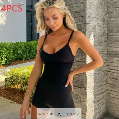 Spaghetti Strap Shorts Jumpsuit Sports Yoga Workout Tight Romper Women Fashion Fitness Sportwear  Top complet with pants 