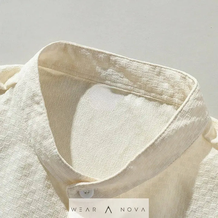 Summer shirt Men's Breathable Casual Stand Collar Shirt Solid Color  Summer edition for man 