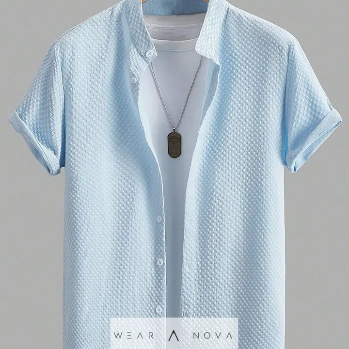 Summer shirt Men's Breathable Casual Stand Collar Shirt Solid Color  Summer edition for man 