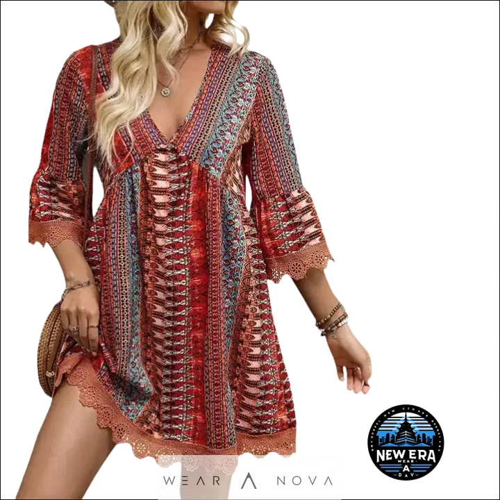 Sweet Bohemian Style  Dress Printed Fashion  Fashion 