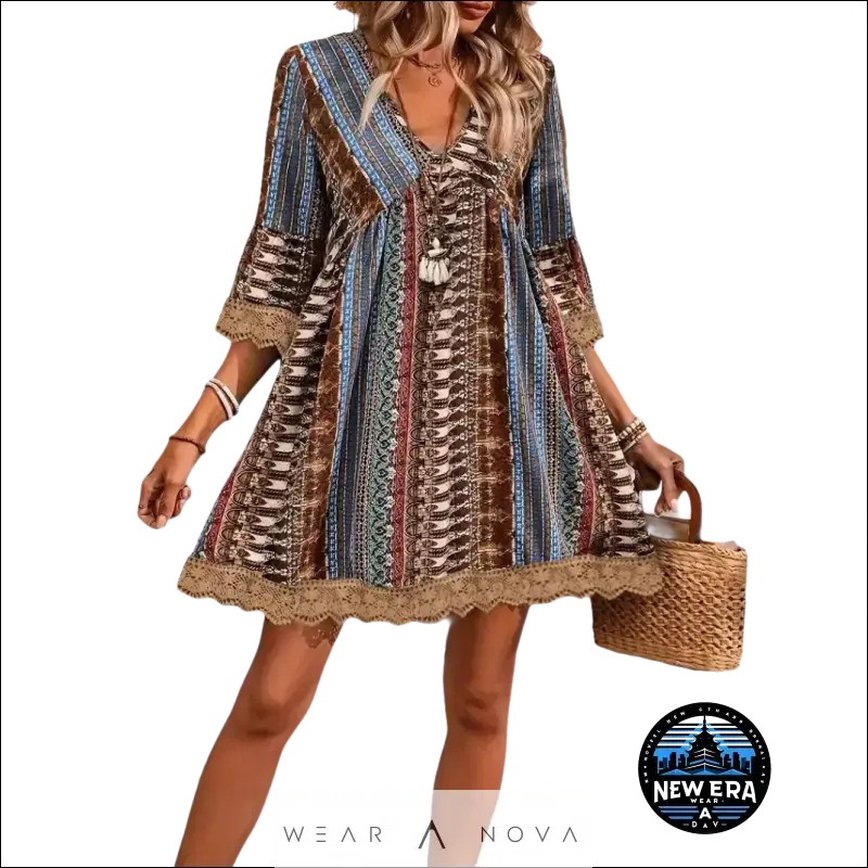 Sweet Bohemian Style  Dress Printed Fashion  Fashion 