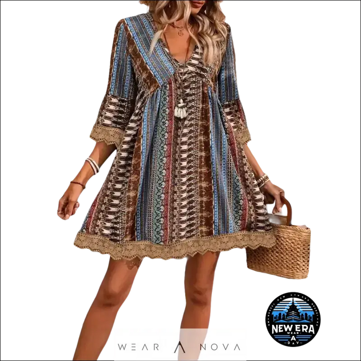 Sweet Bohemian Style  Dress Printed Fashion  Fashion 