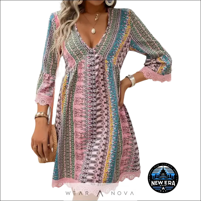 Sweet Bohemian Style  Dress Printed Fashion  Fashion 