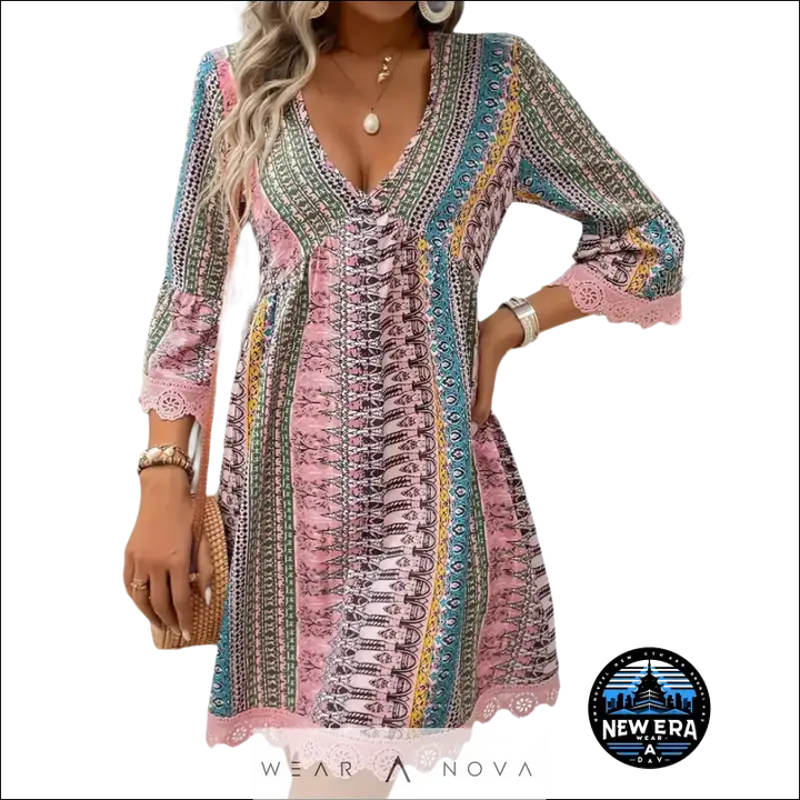 Sweet Bohemian Style  Dress Printed Fashion  Fashion 