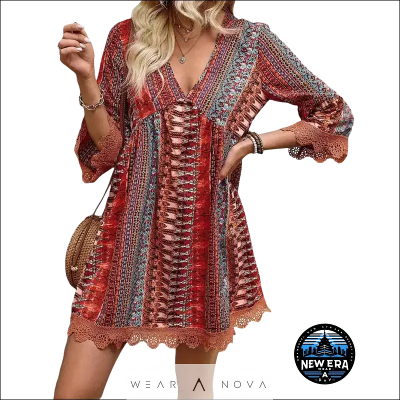 Sweet Bohemian Style  Dress Printed Fashion  Fashion 